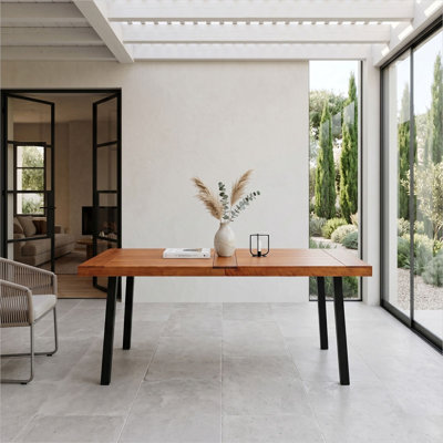 Table de salle à manger avec détails en bois massif de 68,9 x 31,9 x 29,9 po, poids de 19,1 kg et salle à manger