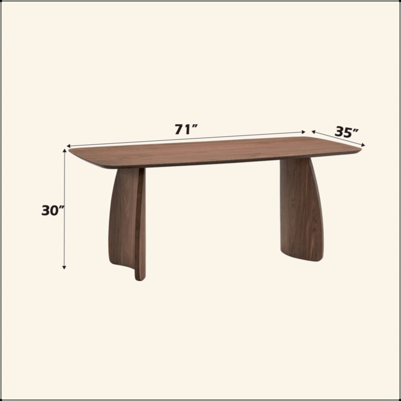Hadasa Walnut Finish Dining Table