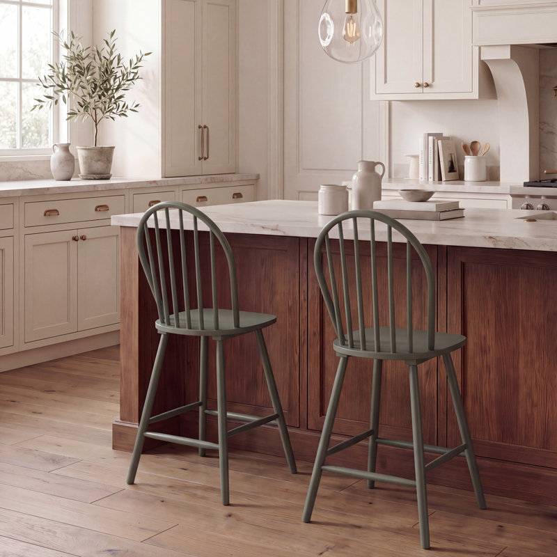 Tabouret Buhr, Vert foncé, Tabouret de comptoir (siège d'une hauteur de 24 p