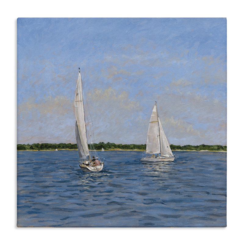 Art mural sur toile Twin Summer Sail Boat, design par Tim Coffey, H 30 po x l 30 po