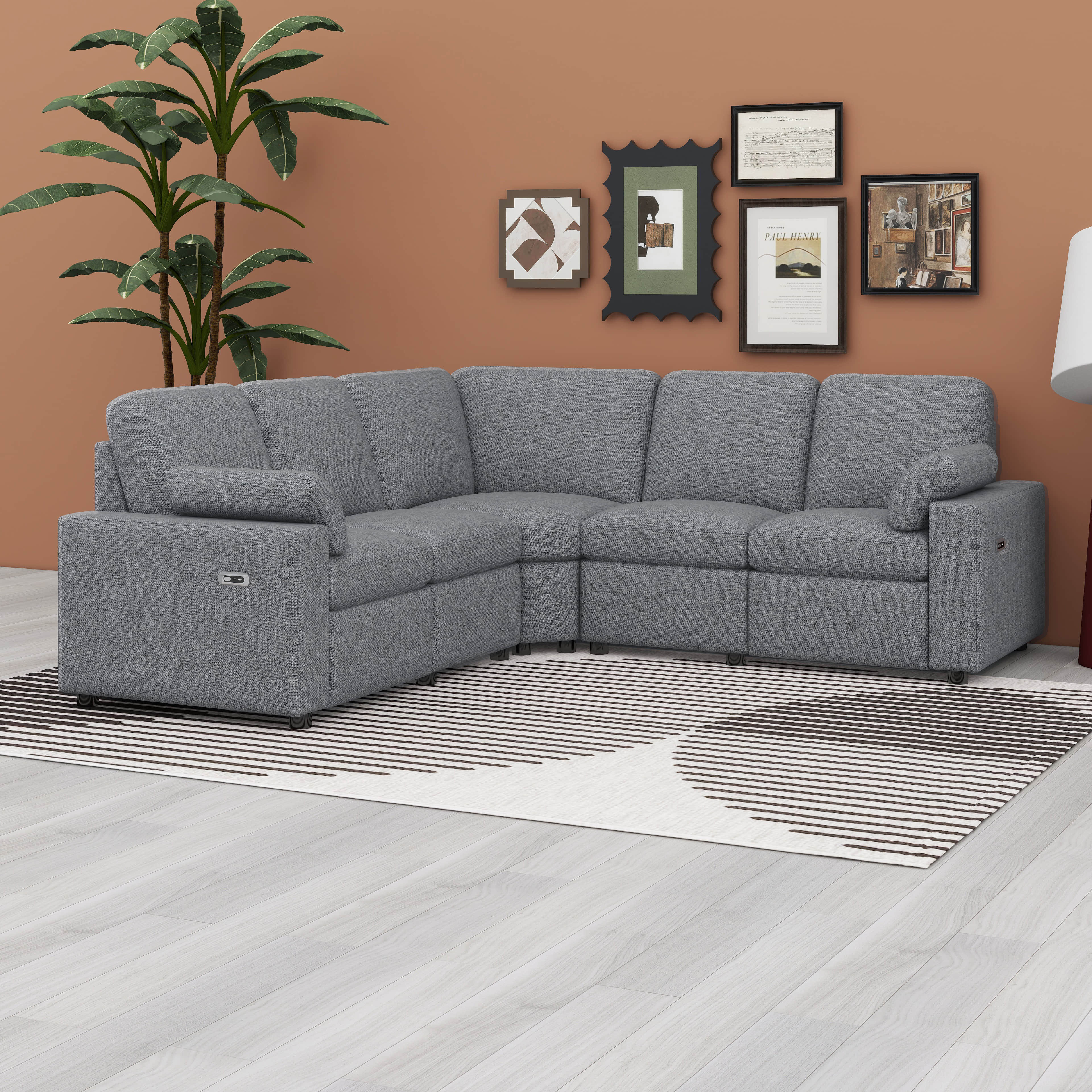 Orren Ellis Power Recliner Corner Sofa With Storage Box, Sectional