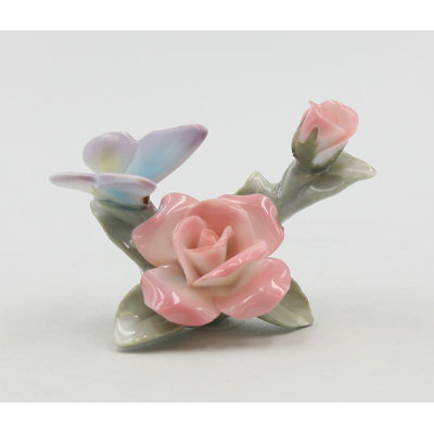Mini figurine papillon avec rose