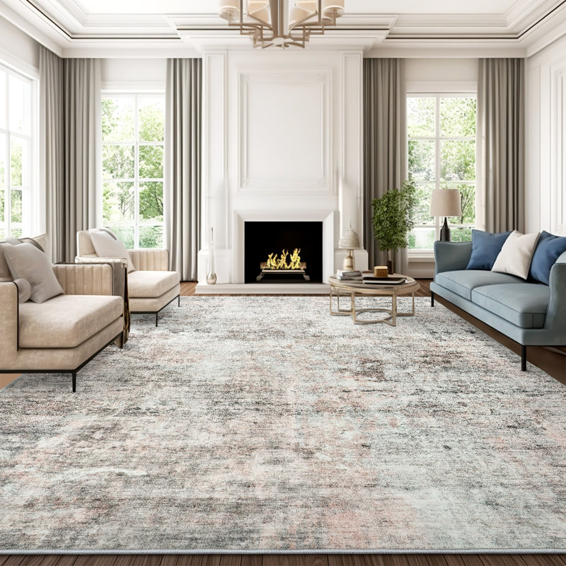 Tapis lavable moderne antidérapant (brun), Rectangulaire 3 pi x 5 pi