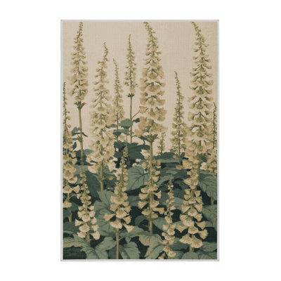 Machine Washable Botanical Beige Area Rug