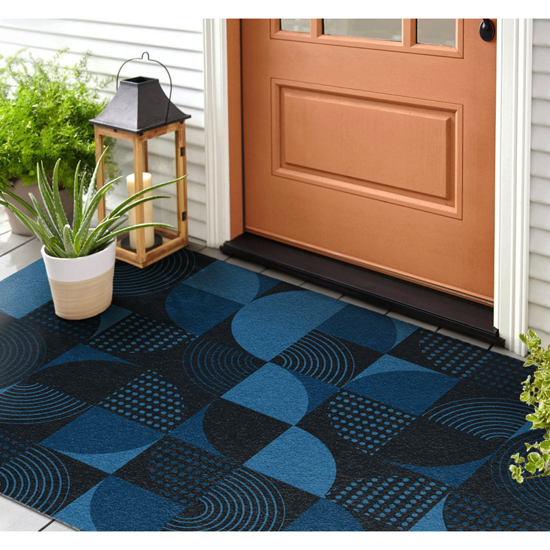 Non-Slip Geometric Outdoor Doormat