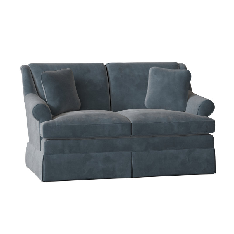 Connor Upholstered 59'' Loveseat, Aberdeen 22 Blue Velvet, No