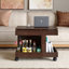 360°Rotating End Table with Wheels