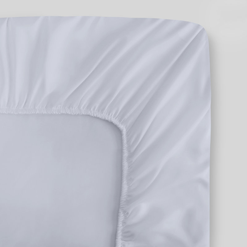 Drap-housse 100% coton percale 300 fils Percale, Drap-housse de taille très grand, Blanc
