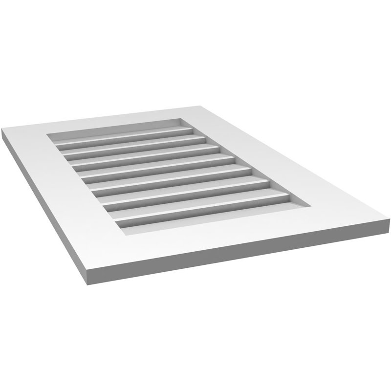 Évent à pignon fonctionnel en uréthane rectangulaire à fixation en surface, brun clair apprêté, H 30 po x l 20 po x P 1 po