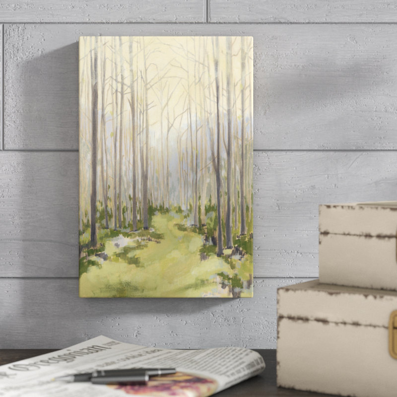 «Delicate Forest I», peinture sur toile, H 12 po x l 8 po