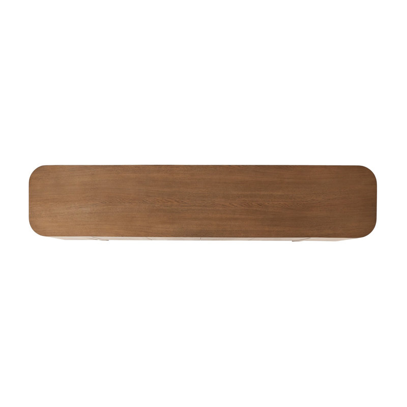Karmella Solid Wood TV Stand, Tawny Oak Veneer