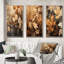 «Brown Beige Leafs» Harmony V - ensemble d'art mural floral de 3-321827537-321827541