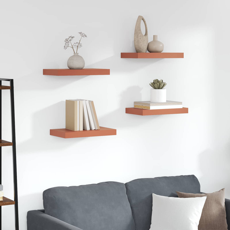 Floating Shelf, 4cm H x 40cm W x 23.5cm D, Red