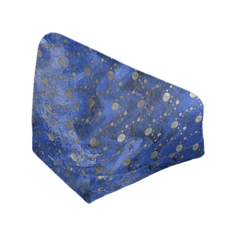 Fauteuil sac de pois Leffel, H 27 po x l 30 po x P 25 po, Housse de pouf, Blue foncé/gris