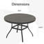 Table de salle à manger d'extérieur ronde VRSHWO pour 4-6, table de salle à manger en métal toutes saisons avec trou pour parasol-42178777