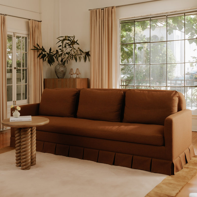 Pellicano 98'' Sofa, Teracotta Polyester Blend