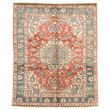 Hand Knotted Wool Area Rug in Rust And Multi