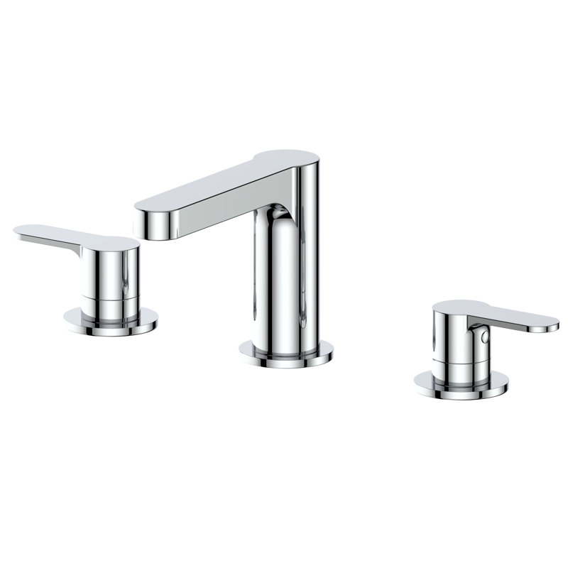 Studio Fallen Leaf Widespread Bathroom Faucet with Drain Assembly, Chrome