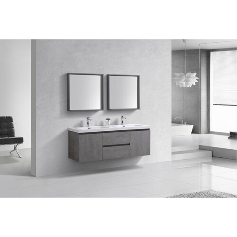 Ensemble de meuble-lavabo mural double 59 po Korolevu