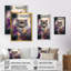 Mignon chat persan, art floral I - peinture sur toile-1799020903-1799020906