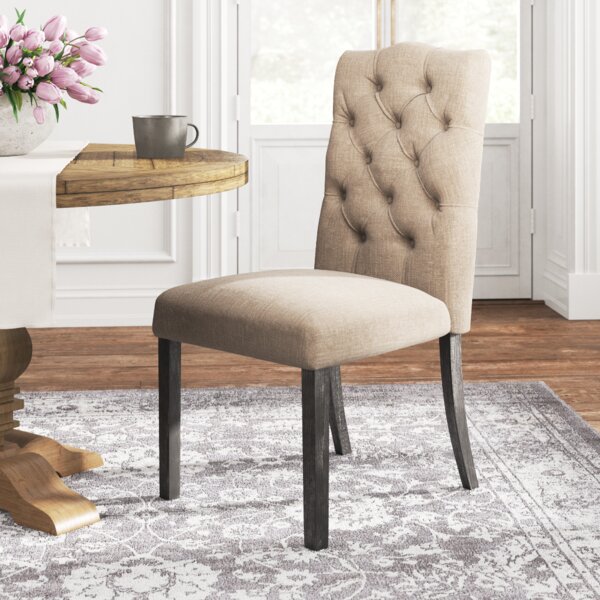 Kelly Clarkson Home Luella Upholstered King Louis Back Side Chair Side Chair  in Beige & Reviews