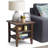Acadian Solid Wood Transitional Square End Table with 2 Open Shelves-561935545-645222096