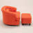 Swivel Barrel Accent Chair With Ottoman Bouclé Upholstery Modern Lounge Set-33545635