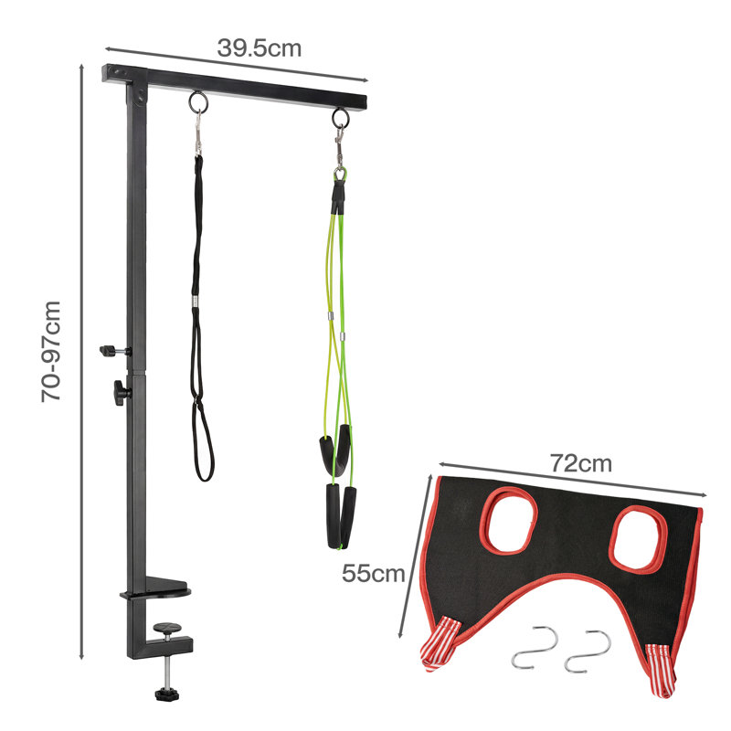 4.8 cm H x 107 cm W x 39.6 cm D Iron Adjustable and Foldable Folding grooming table