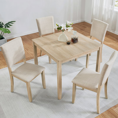 Ensemble de table de salle à manger élégant et confortable pour 4 personnes avec chaises, idéal pour le salon, la cuisine et la salle à manger pour un rassemblement douillet