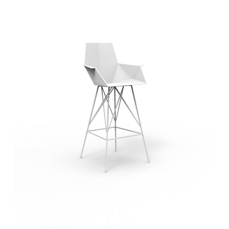 Faz Patio Bar Stool, Bar Stool (29.5'' Seat Height), White