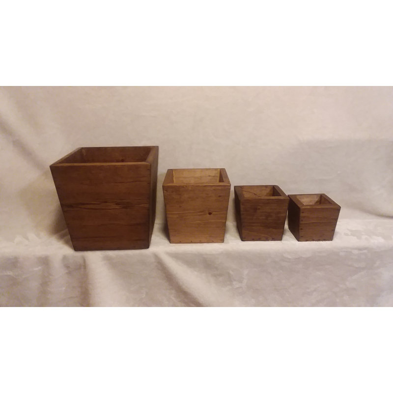 Ensemble de pots à fleurs en bois 4 pièces