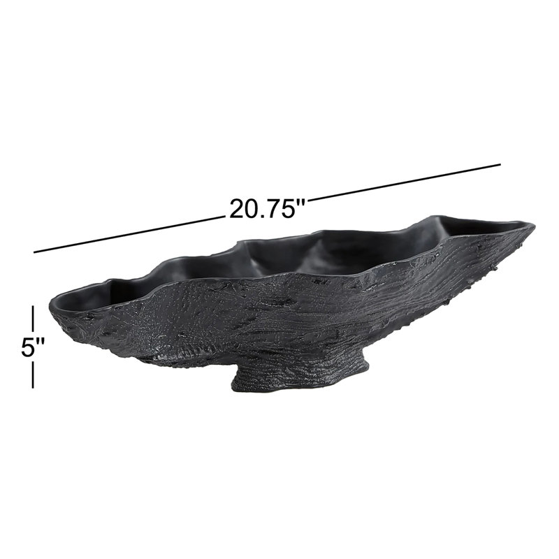 Serpentine Lime Bowl, Matte Black
