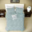 Cotton Embroidered Bedding Sets Aqua Coastal Style King Size