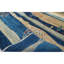 Tapis bleu et beige noué à la main de haute qualité