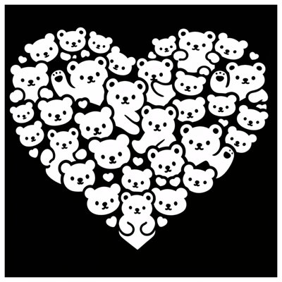 Heart Shaped Bear Cluster Comforter