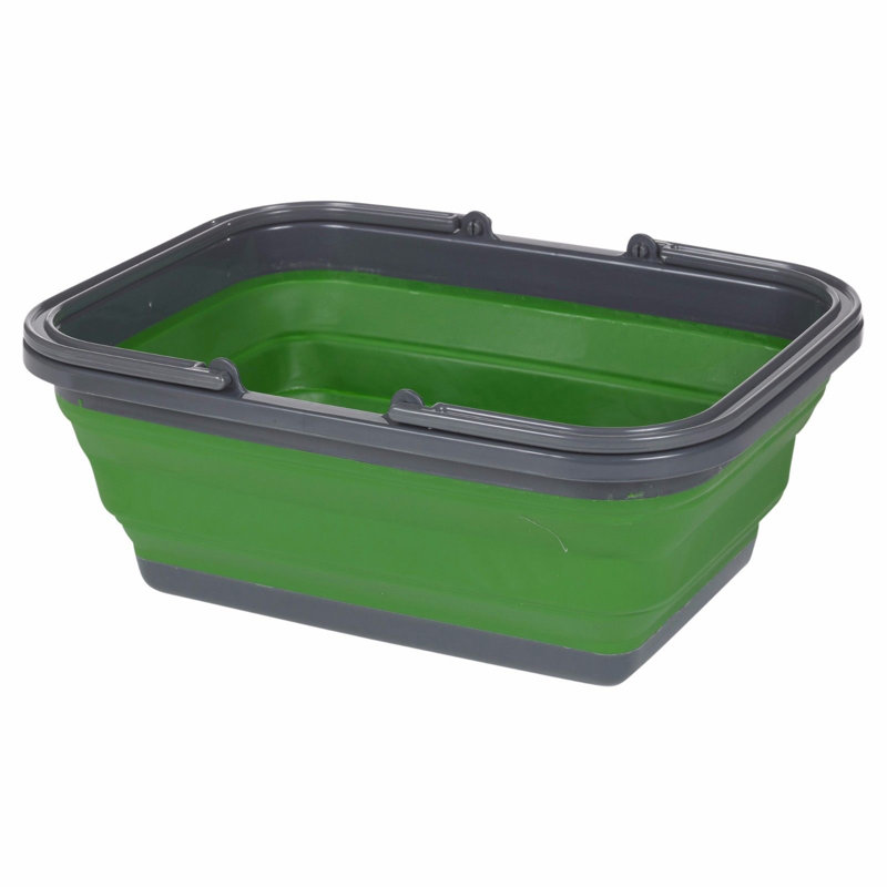Fabric Laundry Basket with Handles, Green