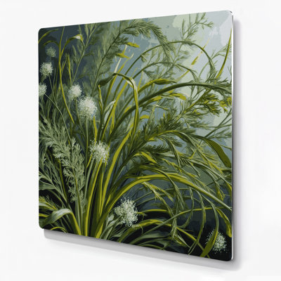 Art mural botanique vert aneth
