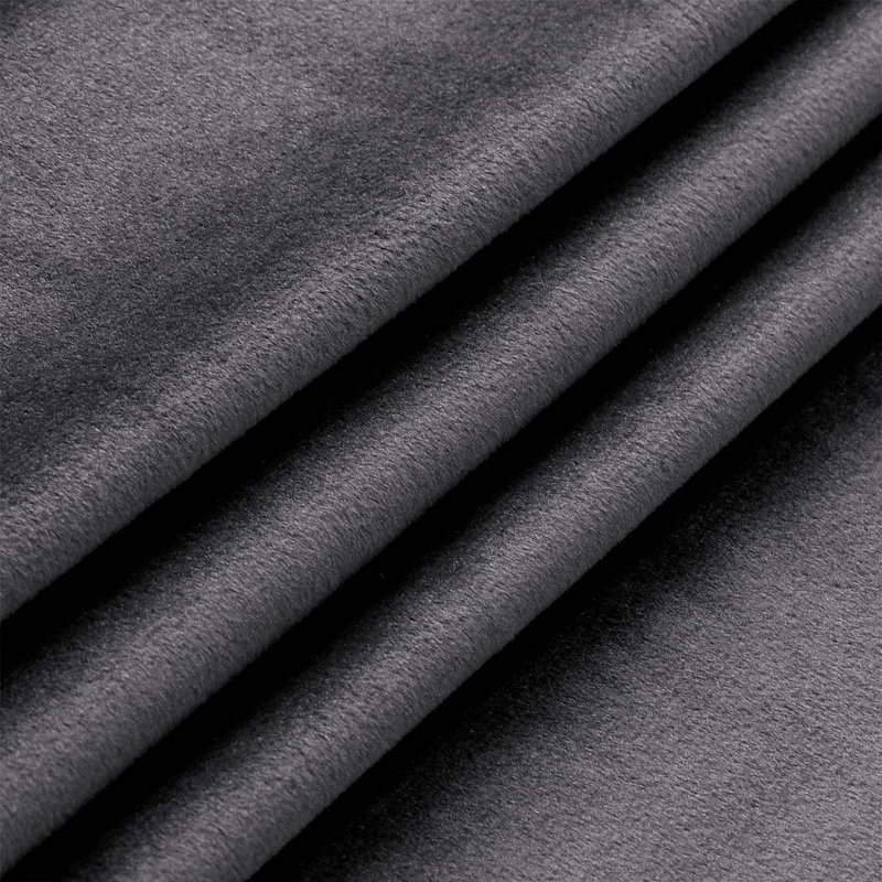 100% Velvet Curtains with Eyelets & Tie Backs, Charcoal, 168cm Width x 183cm Drop