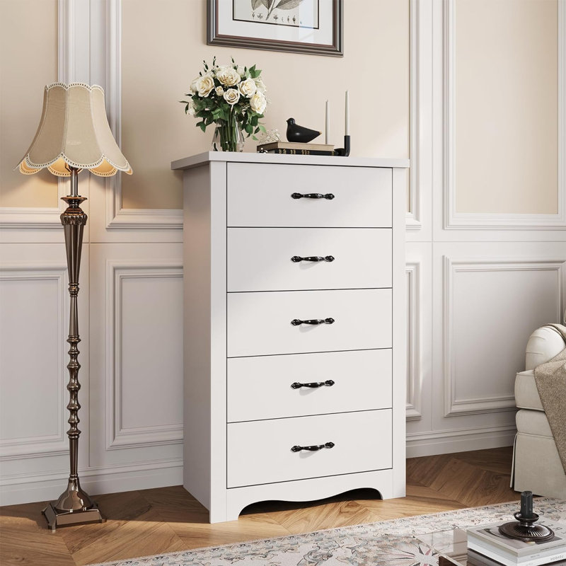 Quiera 42.7'' W 5 - Drawer Dresser, White