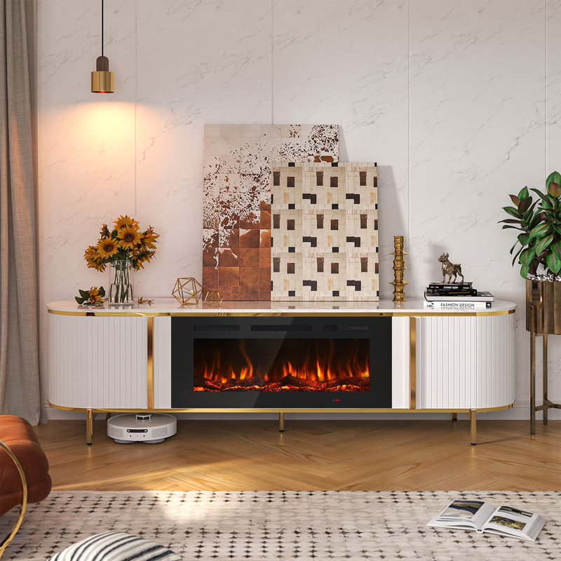 Meuble télé 70 po Luxury, Blanc