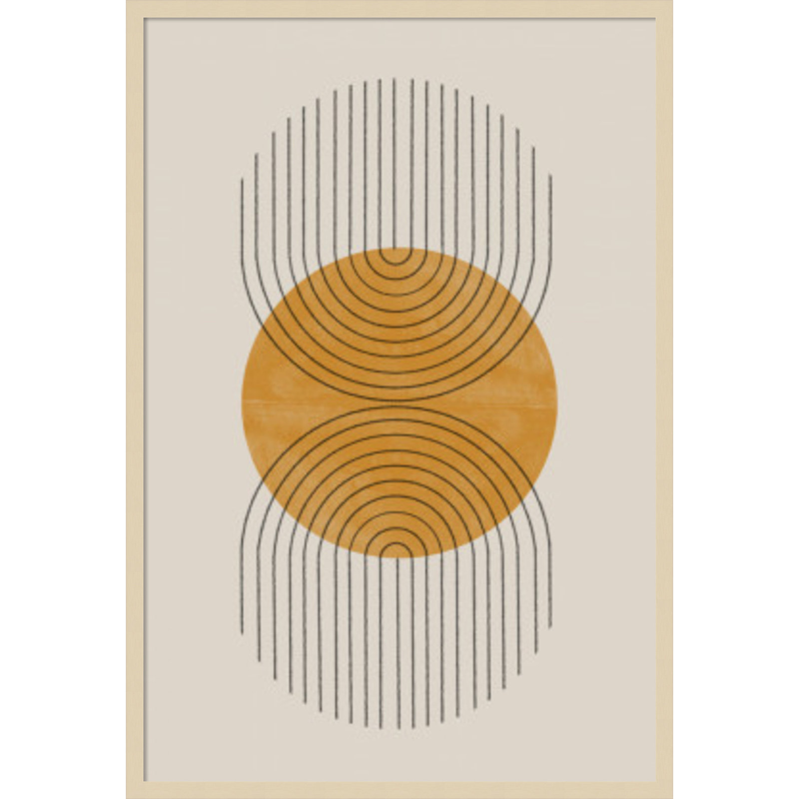 Perfect Point Yellow by The MIUUS STUDIO, Brown Framed, 41" H x 28" W x 1" D