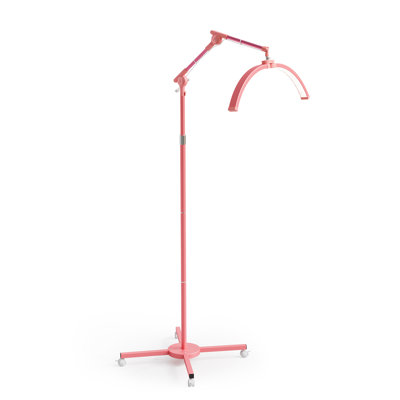 Half Moon Light Lash Lamp, Shadowless LED Floor Lamp With Adjustable Height And Phone Holder, Dimmable Lighting