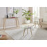 Sala 3 Piece Round Coffee Table Living Room Set - Scandinavian Style Glass and Wood Centre Table