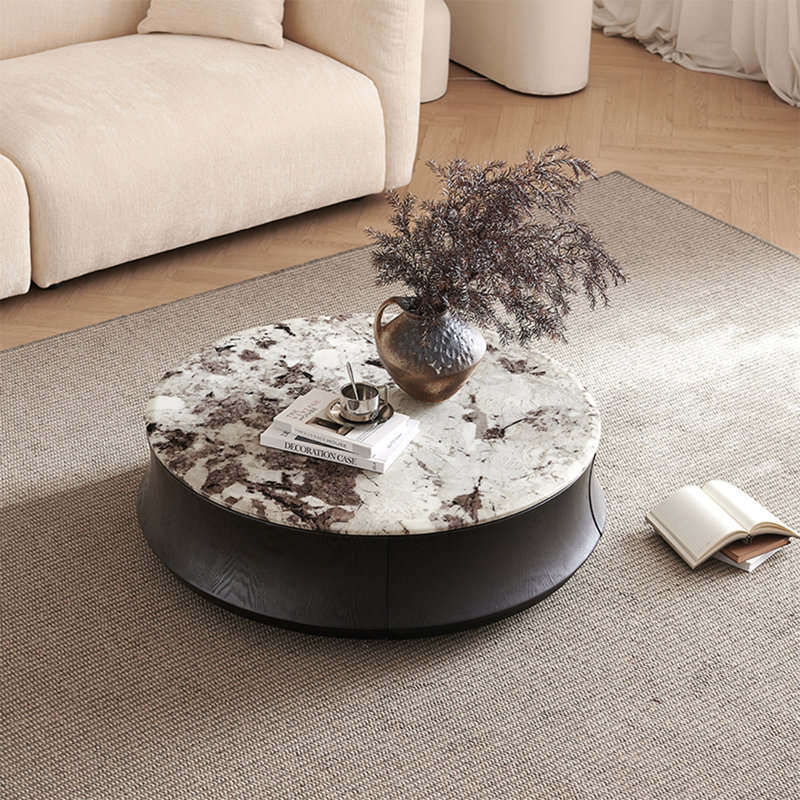Table basse ronde moderne en marbre