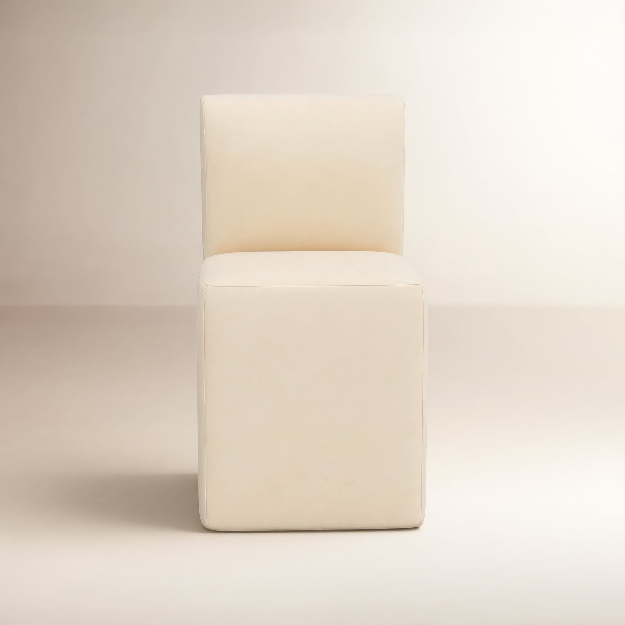 Mendy Upholstered Parsons Chair, Classic Pearl Performance Velvet