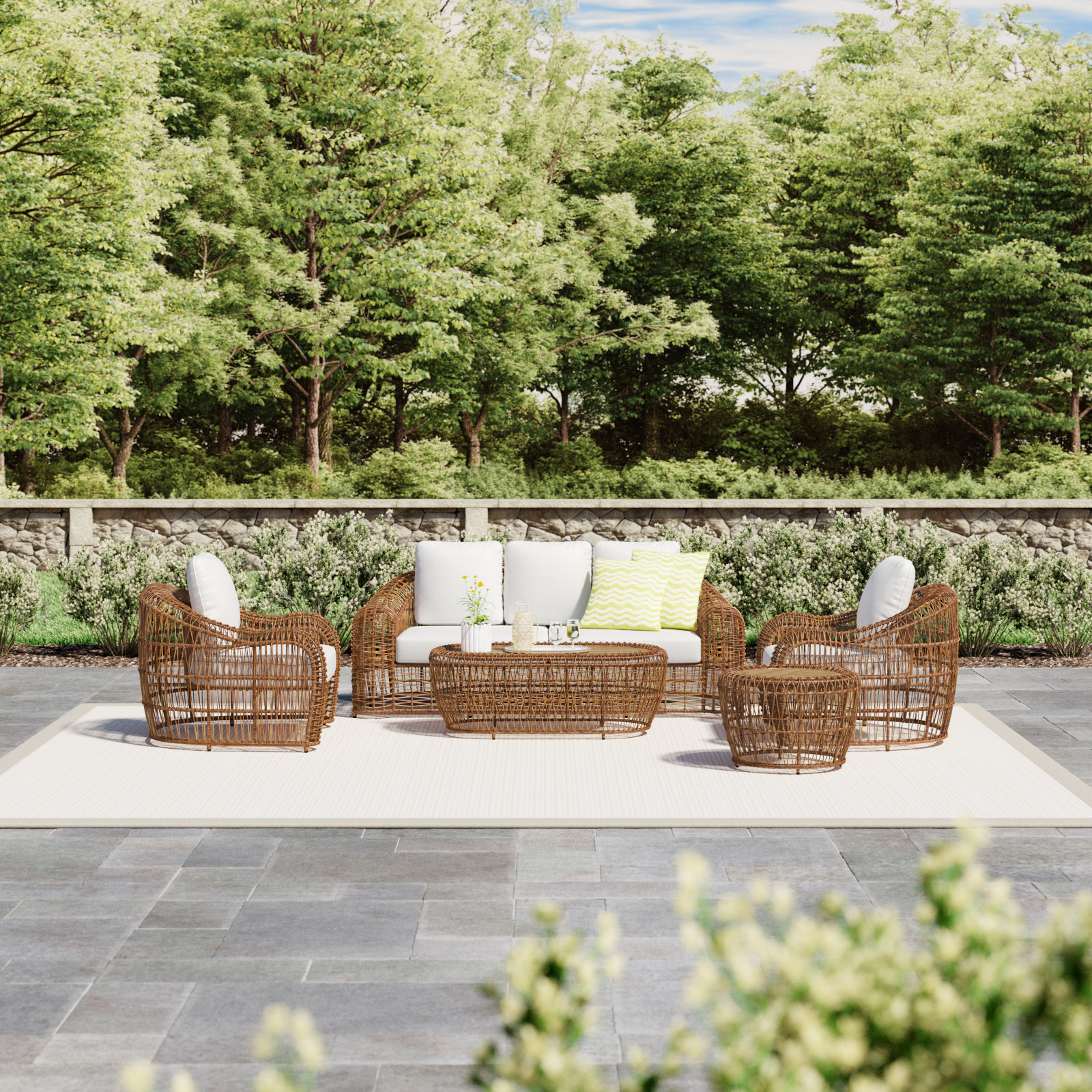 Alyshia 5-Person Sunbrella® Patio Seating Group
