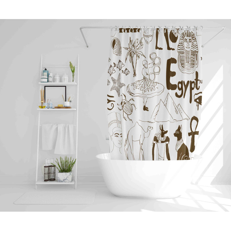 Rek Polyester Shower Curtain, 168cm H x 168cm W