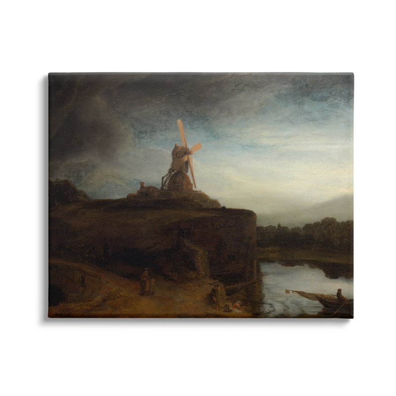 «The Mill Rembrandt van Rijn», peinture de paysage classique par Rembrandt van Rijn - Peinture sur toile, Toile tendue