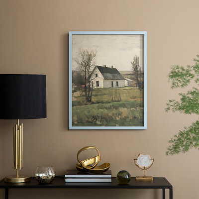 Reproduction encadrée de paysage rétro Vintage - bois massif
