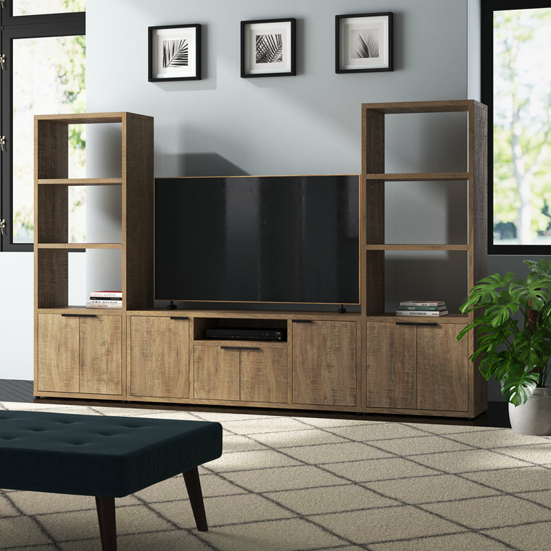 Atilana Manufactured Wood Entertainment Center with Adjustable Shelves (Set of 3)